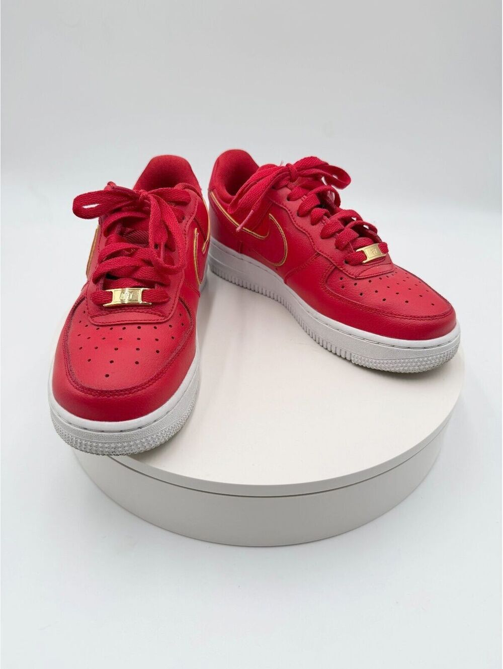 Nike Air Force 1 Low Icon Clash University Red Metallic Gold Swoosh Size 6.5